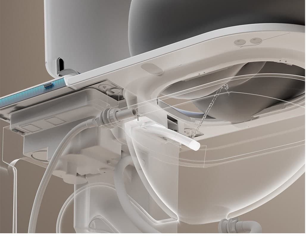 Feminine wash smart toilet cleansing feature